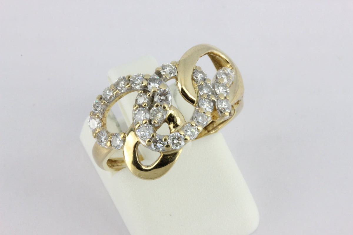 18K Gold 25-Diamond Statement Ring