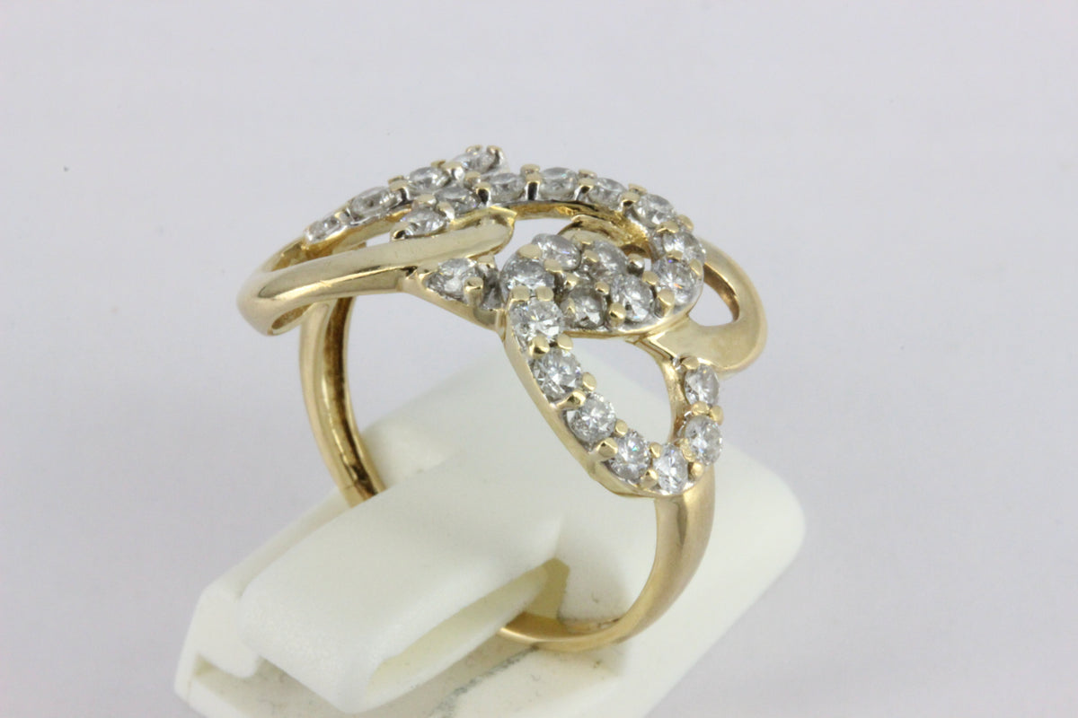 18K Gold 25-Diamond Statement Ring