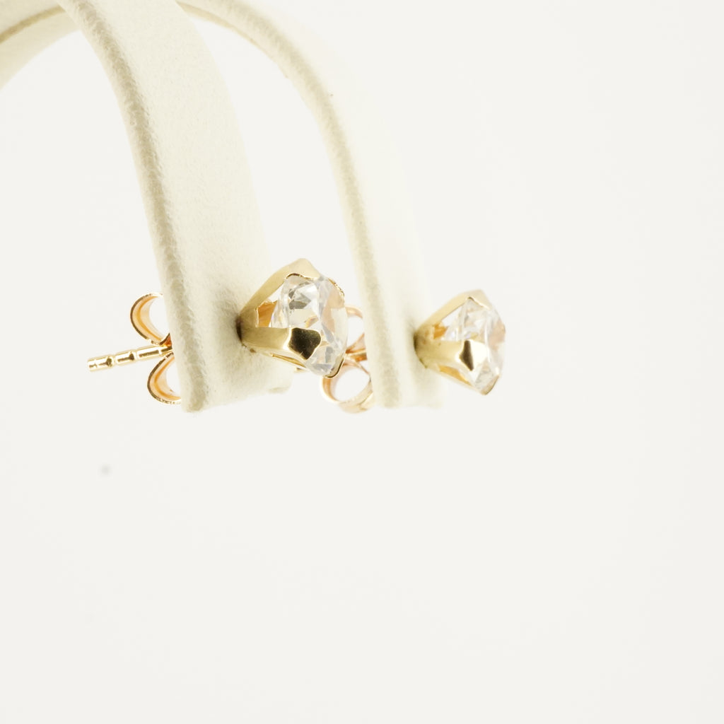 14K Gold Solitaire Stud Earrings