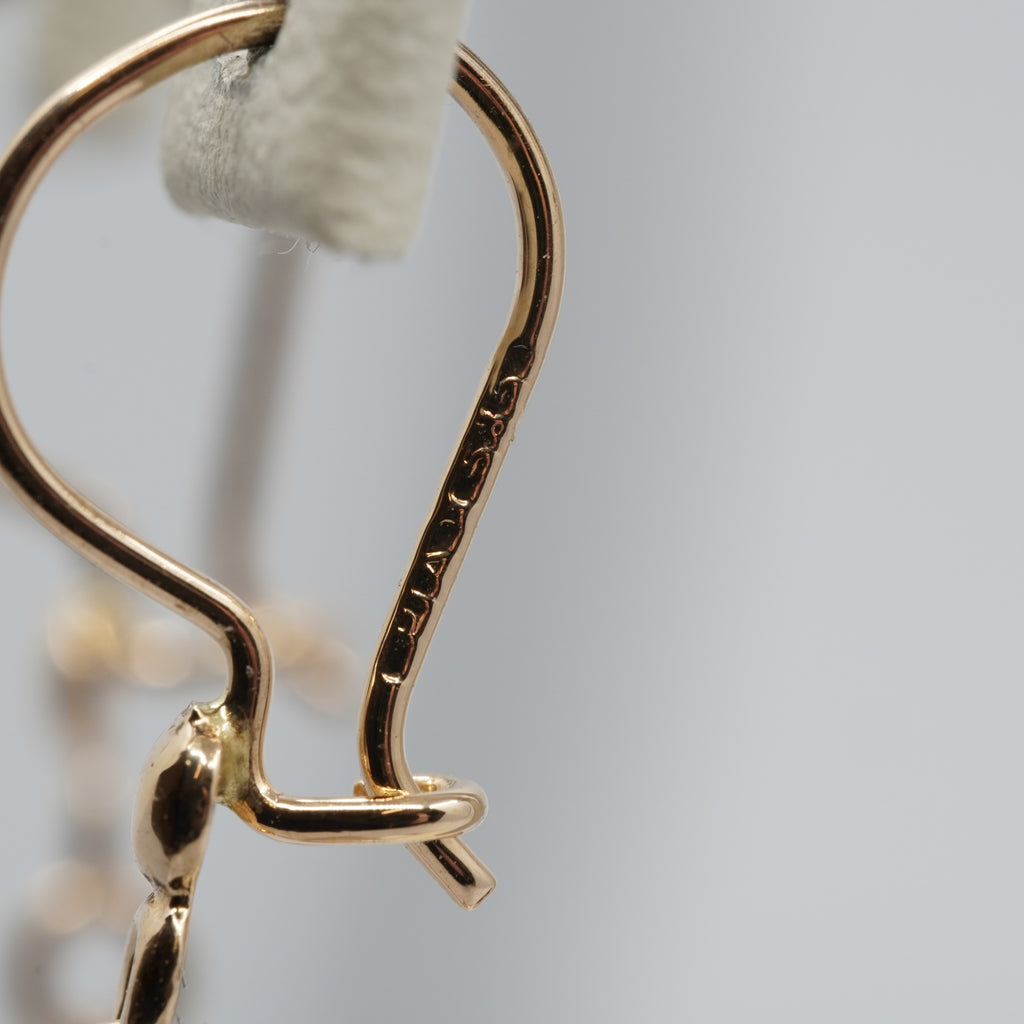 14K Gold Floral Fan Drop Earrings