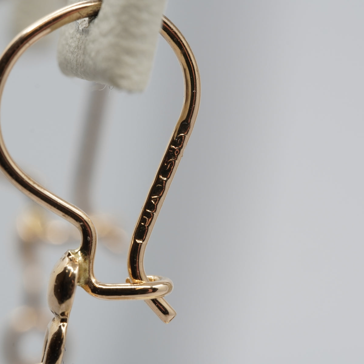 14K Gold Floral Fan Drop Earrings