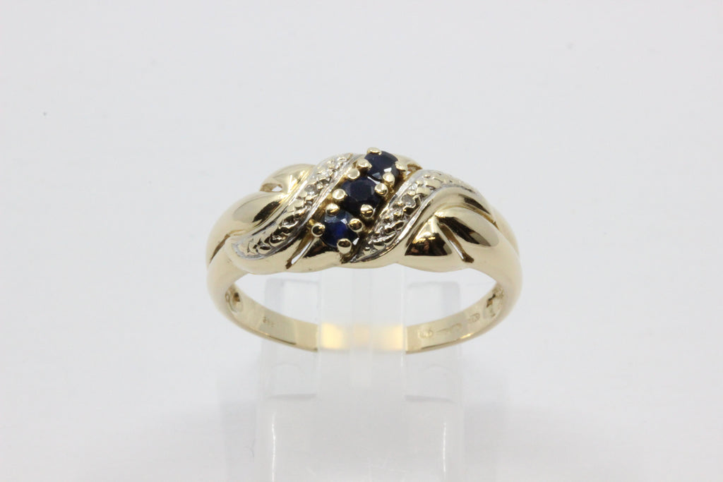 Vintage 1997 14K Gold Two Diamond Ring