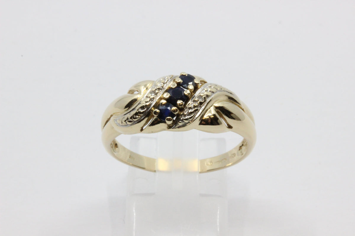 Vintage 1997 14K Gold Two Diamond Ring