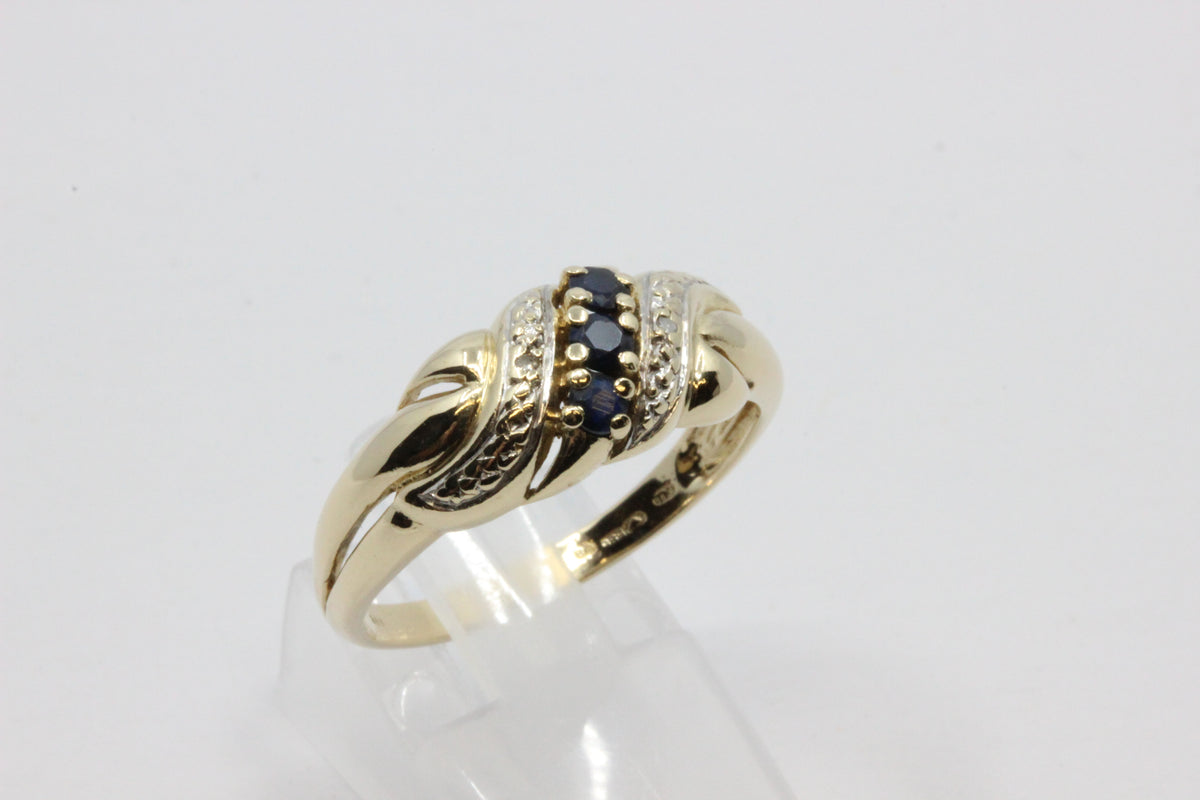 Vintage 1997 14K Gold Two Diamond Ring