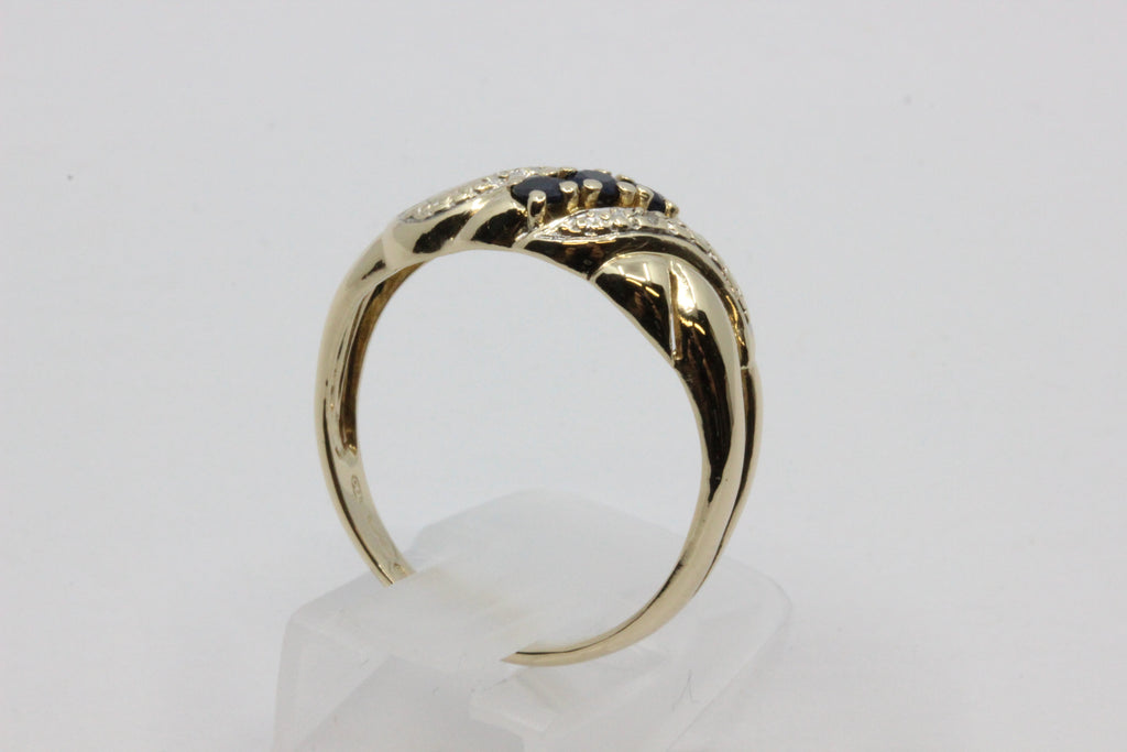 Vintage 1997 14K Gold Two Diamond Ring