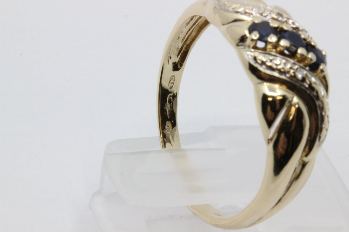 Vintage 1997 14K Gold Two Diamond Ring