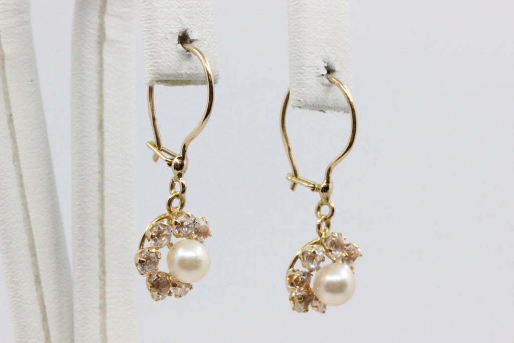 14K Gold Floral Drop Earrings