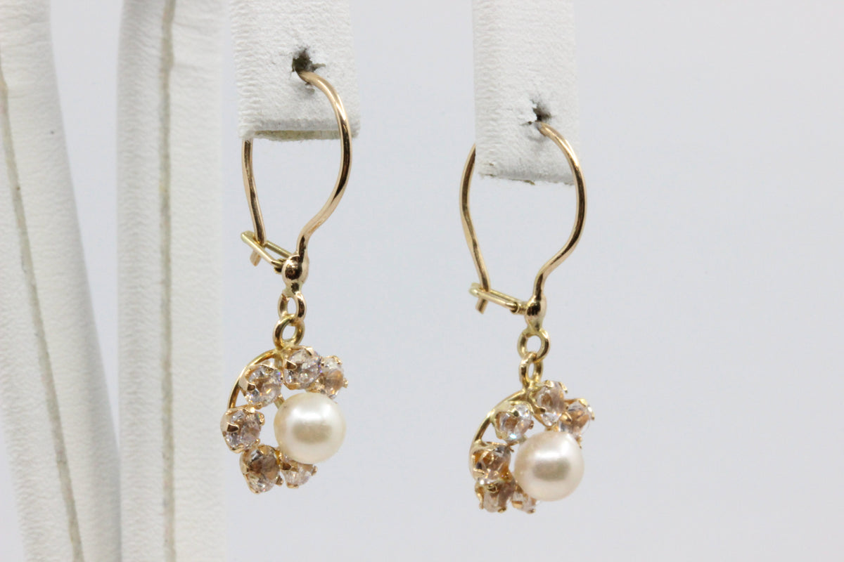 14K Gold Floral Drop Earrings