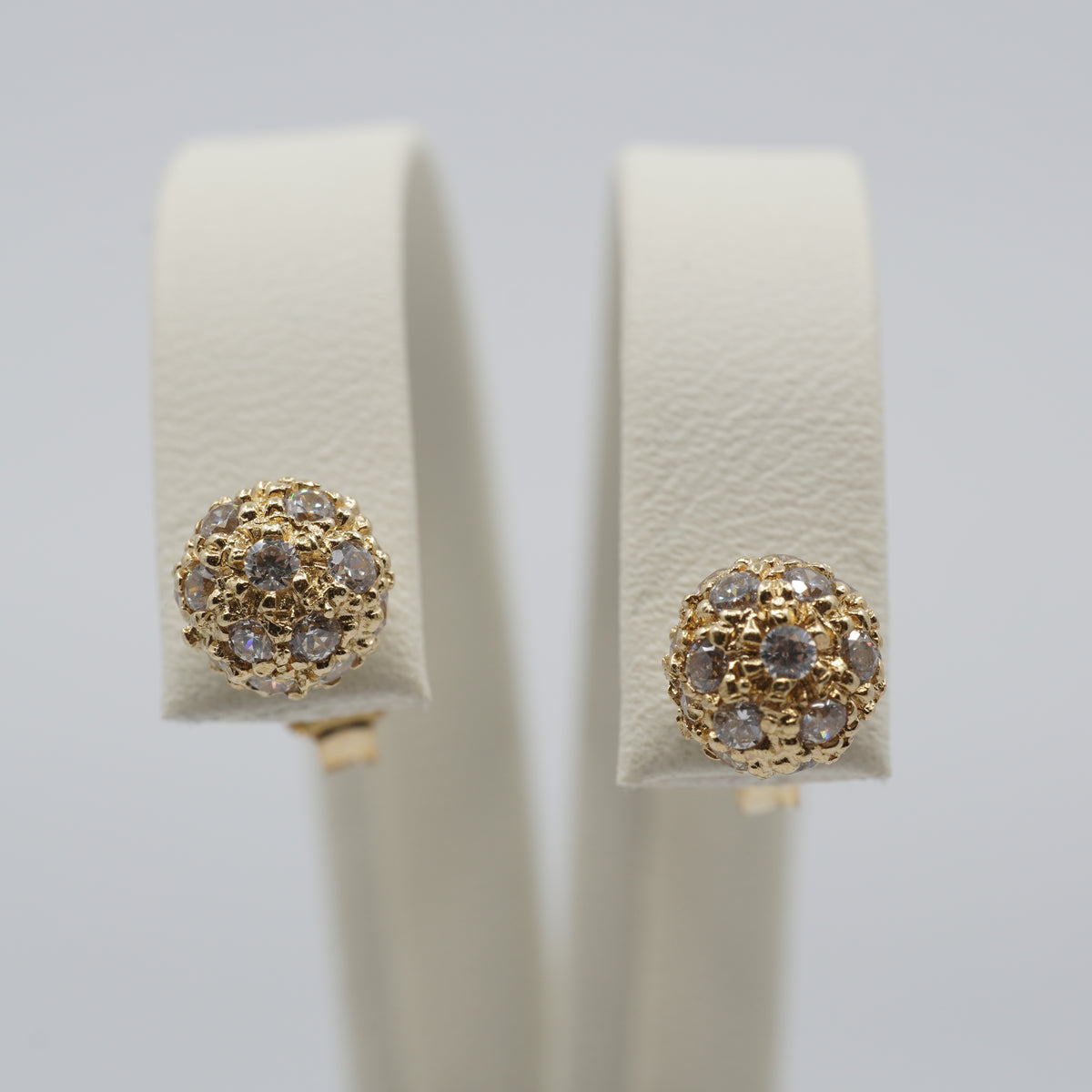 14K Gold Textured Dome Stud Earrings