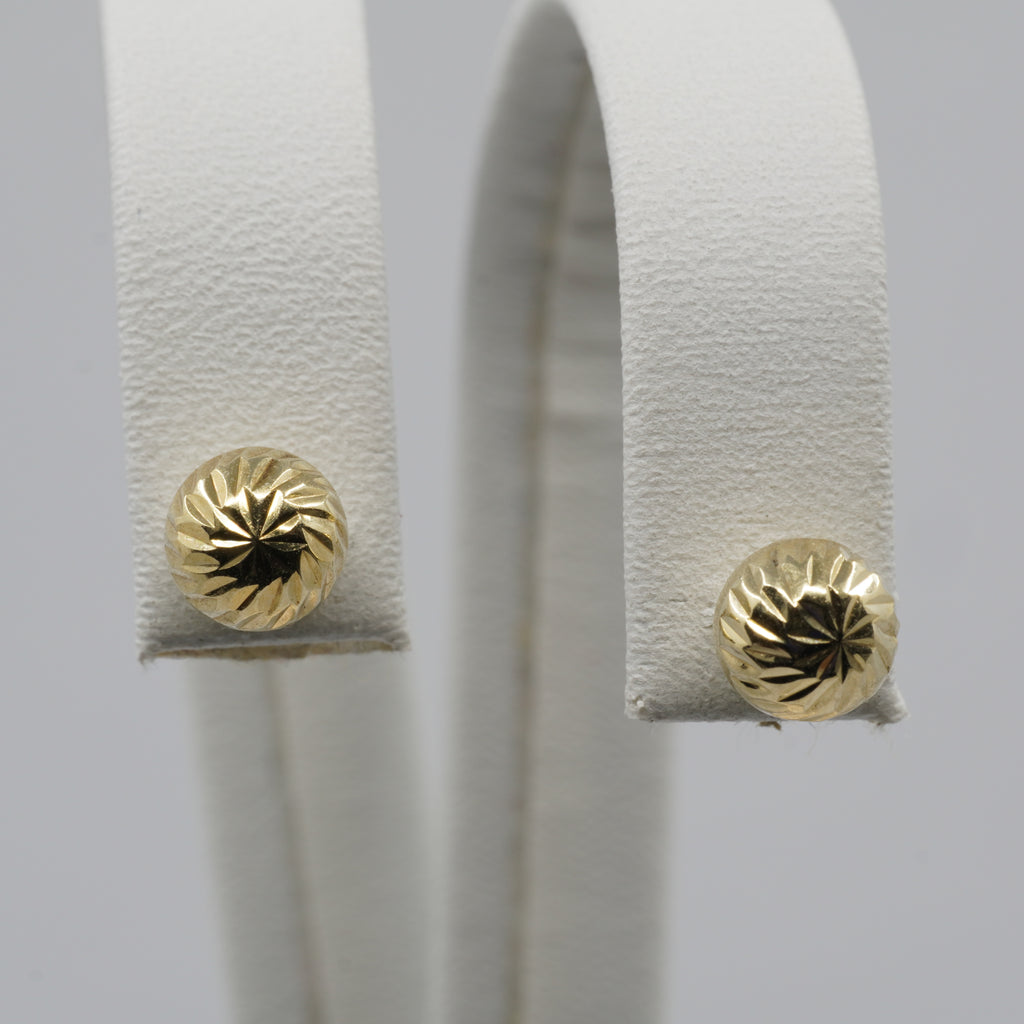 14K Gold Sunburst Stud Earrings