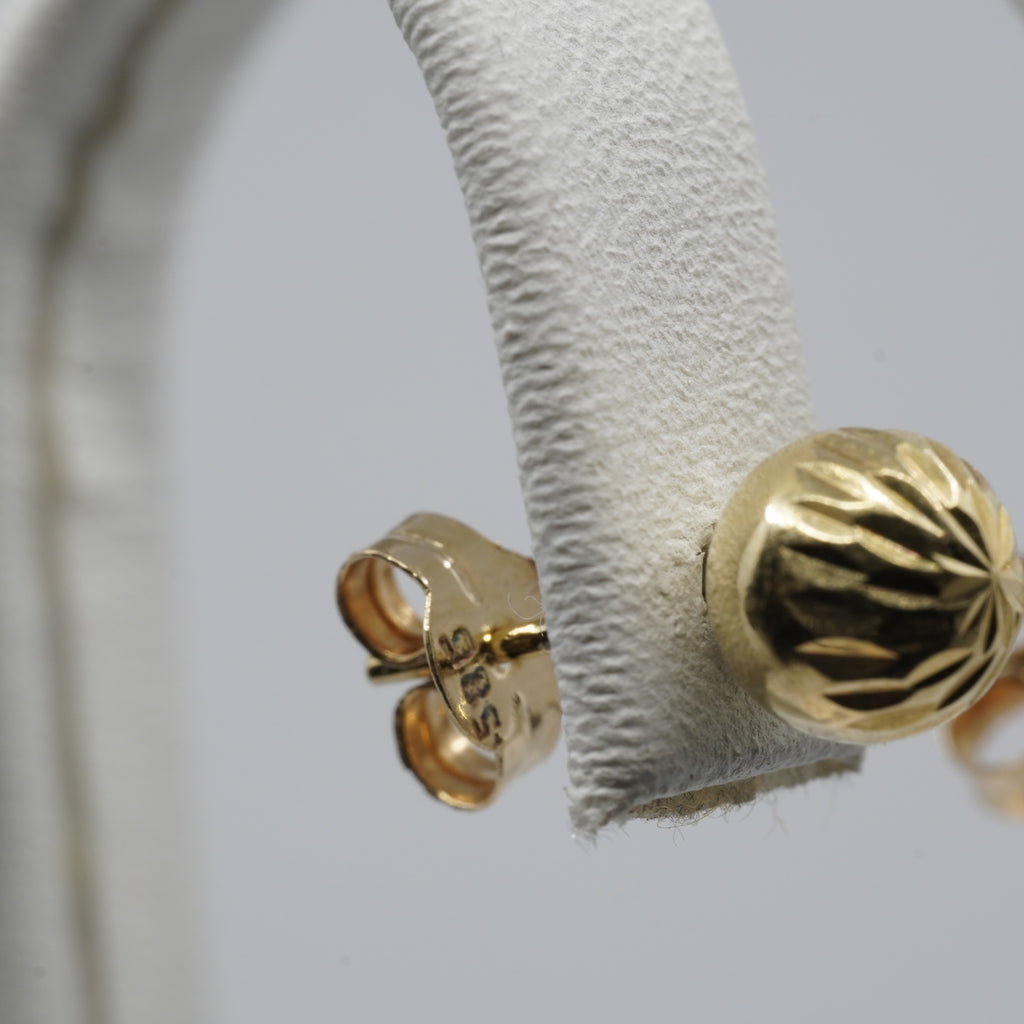 14K Gold Sunburst Stud Earrings