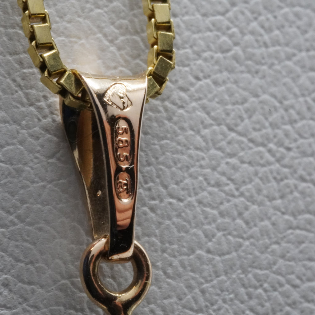 14K Gold Pearl Drop Pendant