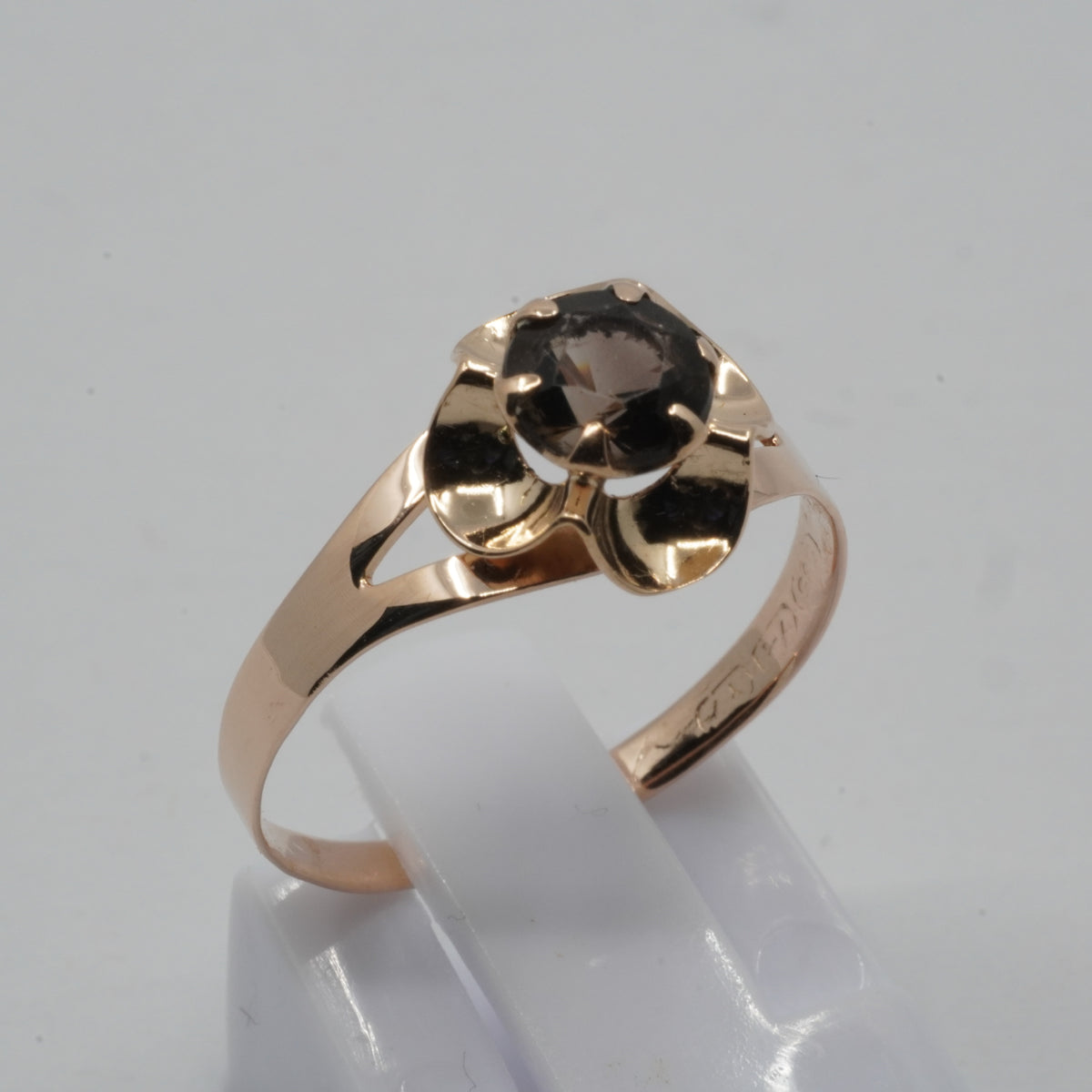 Vintage 1976 14K Gold Smoky Quartz Ring