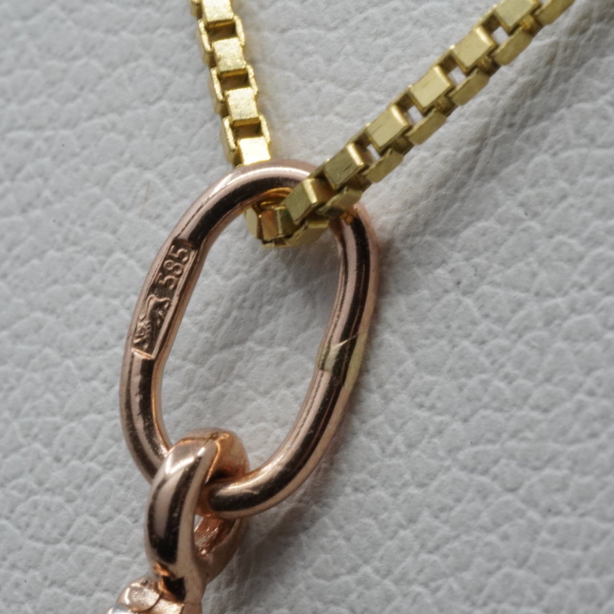 14K Gold Drop Pendant with Clear Stone