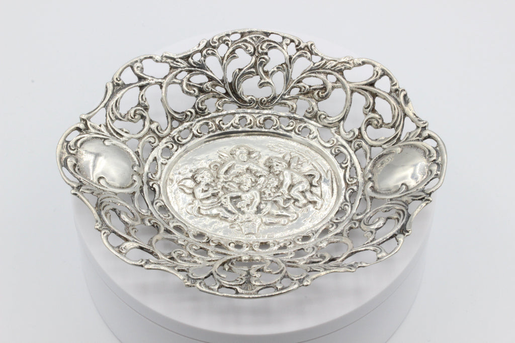 Vintage Swedish 830 Silver Ornate Dish