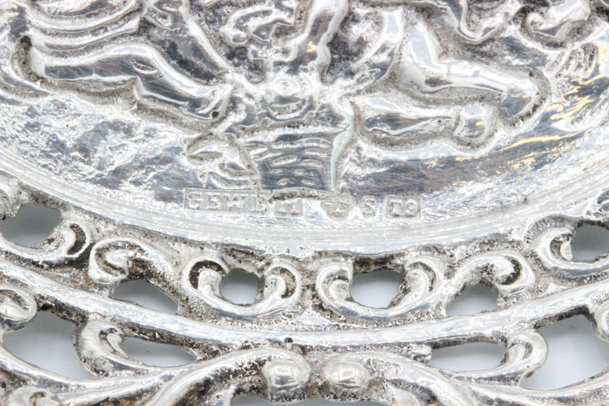 Vintage Swedish 830 Silver Ornate Dish