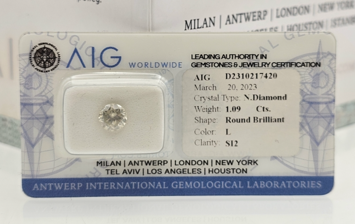 1.09ct Certified Natural Diamond- L/SI2